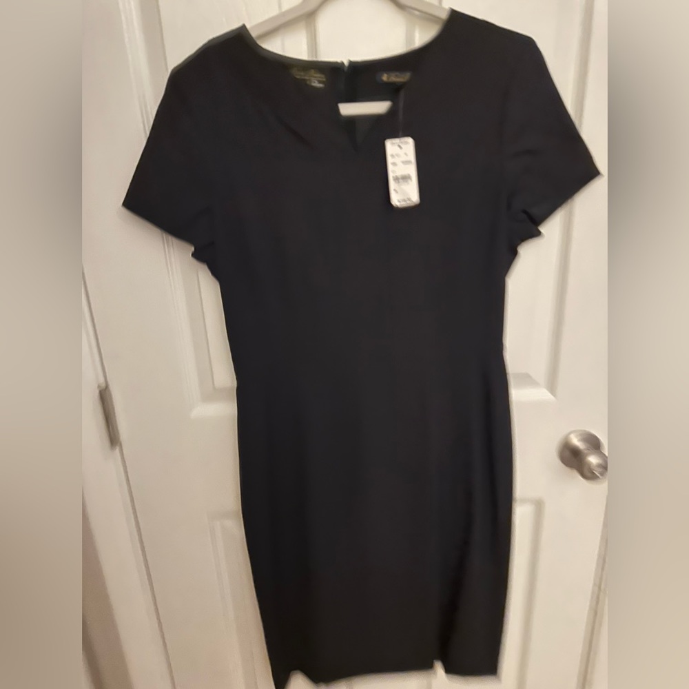 NWT Brooks Brothers Navy Wool Sheath Dress- Size 8